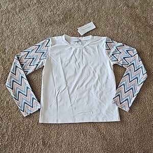 ChildrenChic Girl's Size 14 Chevron Sleeve Swim Rashguard